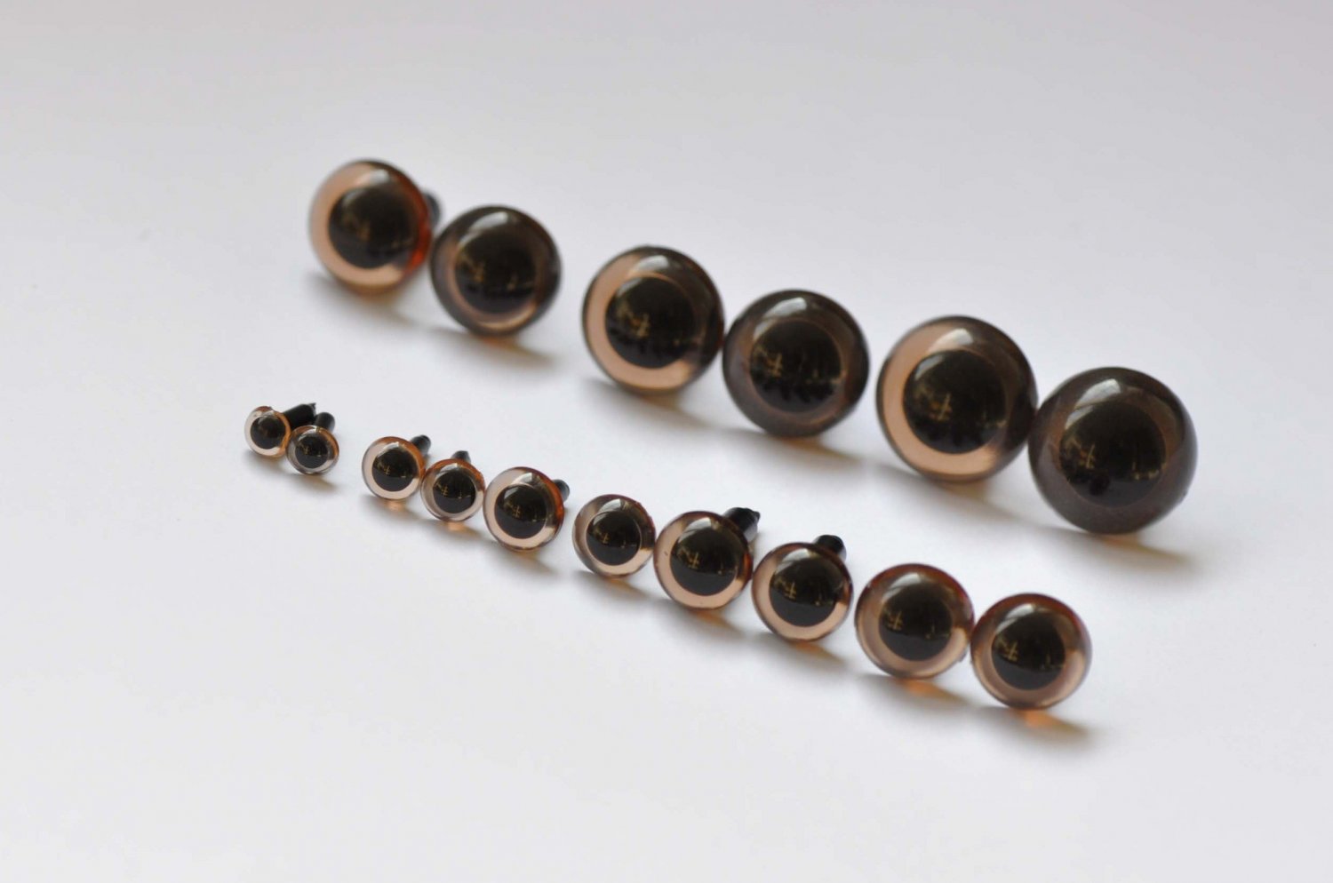 10 pcs Tea Color Round Transparent Amigurumi Animal Eyes 4.5mm-No.10111