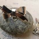 10 pcs White Gold Tone  Bow Safety Pin Brooch  A6263