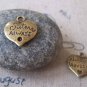 20 pcs Antique Bronze Sisters Always Heart Charms 14x16mm A3944