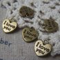 50 pcs Antique Bronze I Love You Heart Charms Double Sided A4956