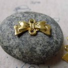 20 pcs Gold Plated Bow Tie Knot Connector 8x20mm A5955