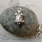 20 pcs of Antique Silver Jingle Bell Christmas Charms 9x14mm A6453