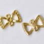 20 pcs of Gold Tone Bow Tie Knot Connector 10x15mm A8676