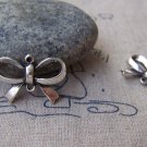 Bow Tie Knot Connector Antique Silver Bowtie Charms Set of 10 A787