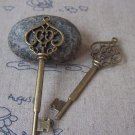 10 pcs Antique Bronze Flower Key Charm Pendants  A4694