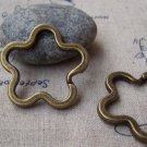 10 pcs Antique Bronze Flower Keyring Keychain 35mm A3376
