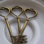 10 pcs Antique Bronze Heart Skeleton Key Charms Pendants A4586