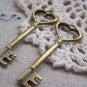 10 pcs Antique Bronze Heart Skeleton Key Charms Pendants A4586