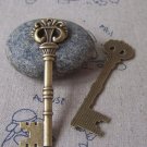 10 pcs Antique Bronze Key Pendants Charms 14x60mm A4558