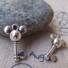 10 pcs Antique Silver Mouse Key Charms  12x17mm A3997