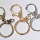 10 pcs Large Keychain Key Ring Clasps Antique Bronze/Light Gold/Rhodium Light Gold A4870