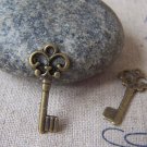 20 pcs Antique Bronze Small Skeleton Key Charms 9x21mm A3575