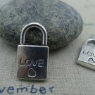 20 pcs Antique Silver Love Heart Lock Charms Double Sided A1235