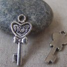 20 pcs of Antique Silver Hot Bow Tie Key Charms 12x25mm A1360