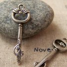 20 pcs of Antique Silver Skeleton Cat Key Charms 10x35mm A1233