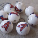 10 pcs of Hand Painted Ceramic Round Beads 12mm A2489