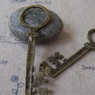 6 pcs of Antique Bronze Flat  Key Pendant  23x68mm A4272