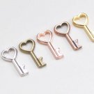Antique Bronze/Silver/Copper/Gold/Rose Gold Heart Key Charms 7x15mm Rose Gold / 100 pcs