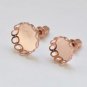 10 sets Anti Tarnish Rose Gold Ear Stud Earring Posts Scalloped Edge Bezel Size 10mm/12mm 12mm A1379