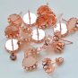 10 sets Anti Tarnish Rose Gold Ear Stud Earring Posts Scalloped Edge Bezel Size 10mm/12mm 12mm A1379