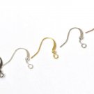 100 Flat Fish Hook Earwire Antique Bronze/Silver/Gold/Platinum/Rose Gold Gold A3312