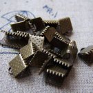100 pcs Antique Bronze Ribbon Ends Fasteners 6mm A3441