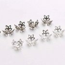 100 pcs Antique Bronze/Silver Three Leaf Petal Filigree Bead Caps 9mm Antique Bronze