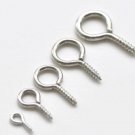 100 pcs White Gold Tone Screw Eye Pins 8mm/10mm/13mm/17mm/21mm No.5 11x21mm