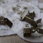 100 pcs of Antique Bronze Fold Over Crimp Head Clasps 5x9mm A3918