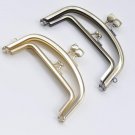 13cm (5"") Double Purse Frame Bag Hanger Glue-in Style With Cat Head Kisslock Matt Silver