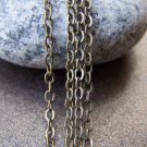 16ft (5m) Antique Bronze Brass Flat Oval Cable Chain 2mm A2035
