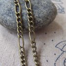 16ft (5m) Antique Bronze Steel Figaro Chain Link 3.5mm A4428