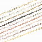 16ft (5m) Brass Flat Cable Chain Link 2mm Various Colors Shiny Silver