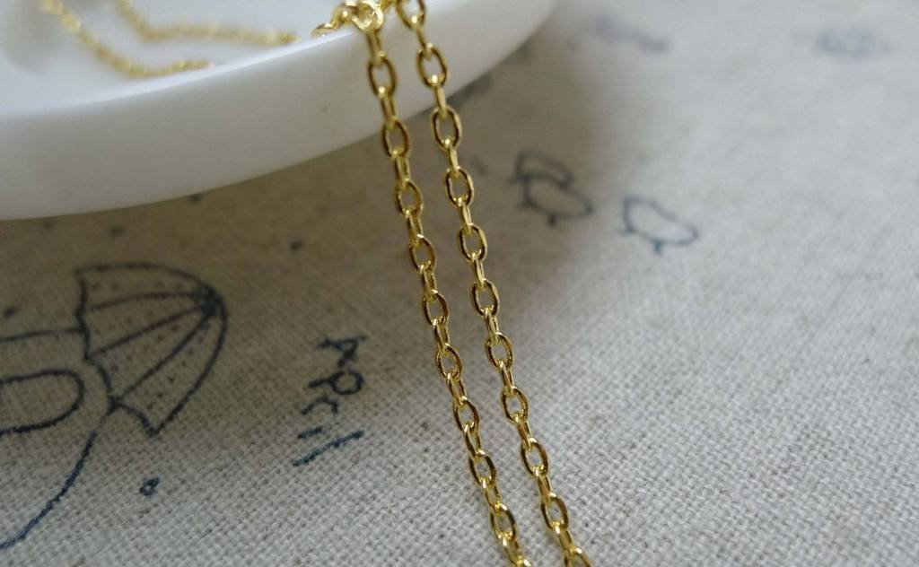 16ft (5m) Gold Textured Chain Oval Cable Link 1.5x2.2mm A5932