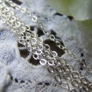 16ft (5m) White Gold Tone Brass Flat Oval Cable Chain 2mm A2004