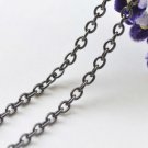16ft (5m) of Gunmetal Black Oval Link Cable Chain 3x4mm A1043