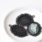 18x25mm Cabochon Pendant Tray Black Base Settings Set of 10 A8396