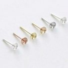 10 pcs Solid 925 Sterling Silver Ear Post with Cup Peg for Half Drilled Pearls 2.5mm Cup/12.5mmLong 