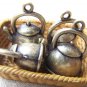 10 pcs of Antique Bronze 3D Tea Kettle Tea Pot Charms 17x19mm A3274