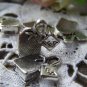10 pcs of Antique Silver Tea Bag Charms 14x15mm A1289