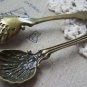4 pcs Antique Bronze Flower Large Spoon Pendants A4909