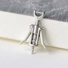 Antique Silver Corkscrew Wine Opener Charms 17x26mm Set of 10 A8242