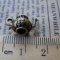 Teapot 3D Tea Time Pot Charms Antique Bronze Pendants Set of 10 A3405
