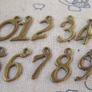 10 pcs Antique Bronze Arabic Numerals From 0 to 9 Charms 19mm 10 pcs of number 3