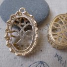 2 pcs Matte Gold Oval Base Settings Match 18x25mm Cameo  A7152