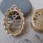 2 pcs Matte Gold Oval Base Settings Match 18x25mm Cameo  A7152