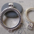 2 pcs Silver Pendant Tray Settings Match 30mm Cabochon A7208