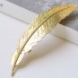 2 pcs Silver/Gold/Platinum Feather Hair Clip Large French Barrette Platinum A8484