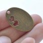 10 pcs Antique Bronze Oval Heart Charms 17x26mm A5447
