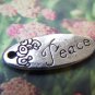10 pcs Antique Silver Oval Floral Peace Tag Charms A3089